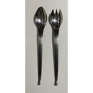 MCM Arthur Salm Flatware ASF5 2-Piece Salad Serving Set Fork Spoon Discontinued